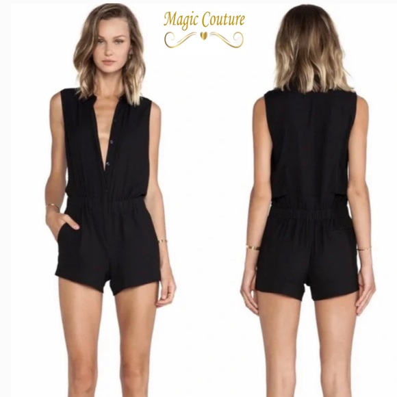 A.L.C. Pants - A.L.C. Drew Button Front Black Romper🖤🖤🖤